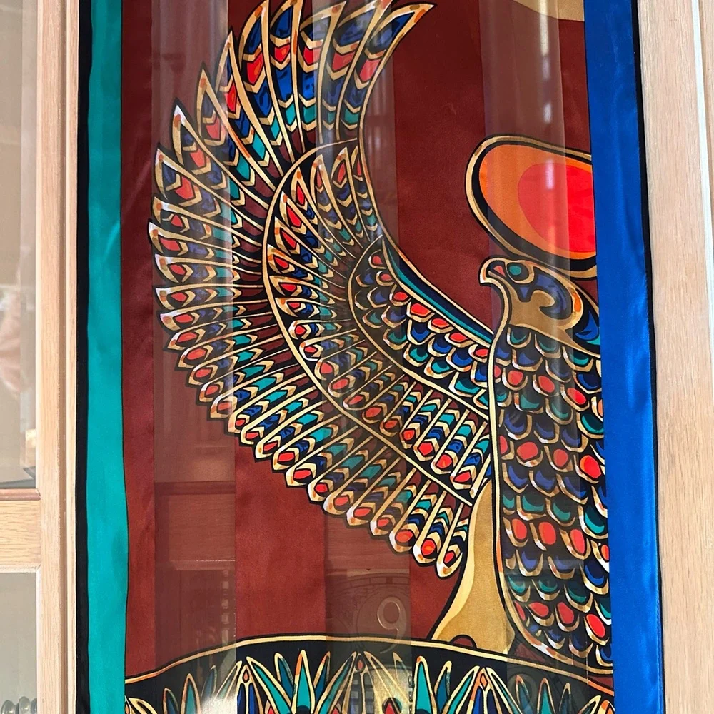 Bob Mackie Egyptian Silk Scarf with Jewel Tone Accents